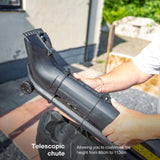 Telescopic chute - allowing you to customise the height from 86cm to 113cm