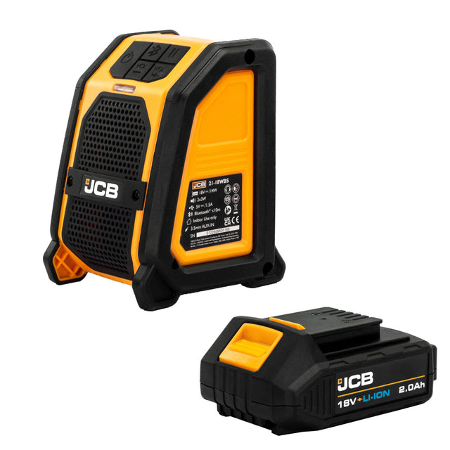 JCB 18V Bluetooth Site Speaker & 2.0Ah Lithium-ion Battery Kit
