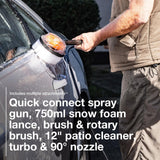 Hyundai 180Bar/ 2610psi Electric Pressure Washer, 8L/min, 2400W High-Performance Jet Wash with Hose & Attachments | HYW2400E