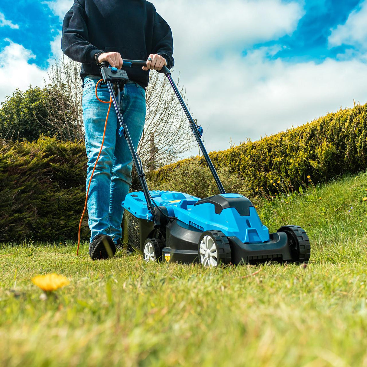 Complete electric lawn care bundle – mower + trimmer