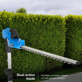450mm dual-action blade: Laser-cut blade ensures clean, sharp cuts with reduced vibration