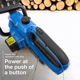 Electric Start – Instant Power at the Push of a Button This electric start chainsaw is ready to go at the push of a button, providing hassle-free operation every time.