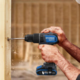 Hyundai 20V Cordless 65Nm Hammer Drill and 230Nm Impact Driver Brushless Kit, 2x 2.0Ah Li-ion Batteries and 2A Charger  | S01-T2B