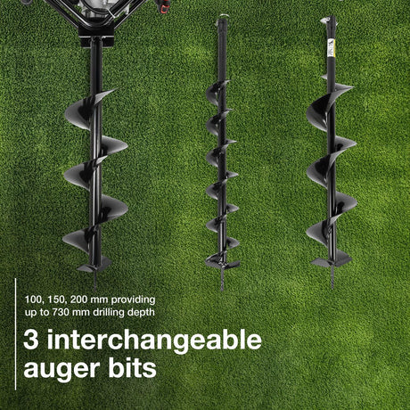 3 Interchangeable Auger Bits