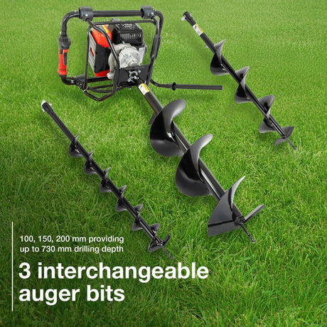 3 Interchangeable Auger Bits
