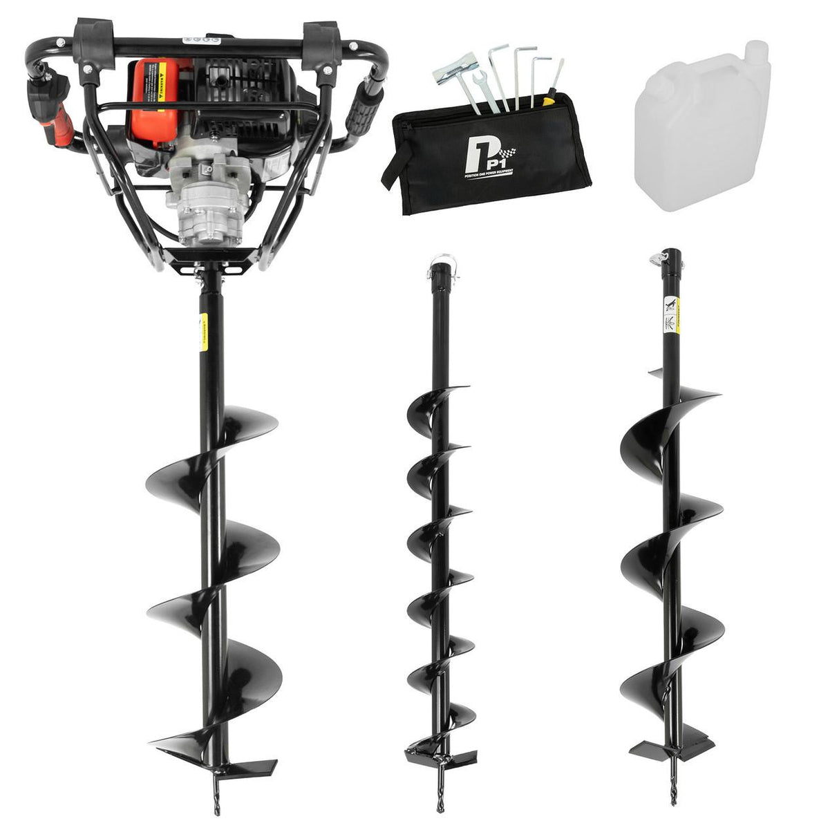 P1 56 cc Petrol Earth Auger with Brake System Post Hole Borer and Ground Drill - 100, 150 & 200mm | P1-EA560BR