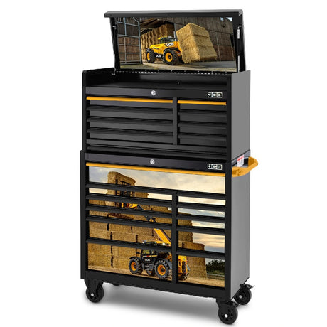 JCB 42’’ Roller Cabinet and Top Tool Chest Stack with Telehandler Loader Wrap | JCBTLHSTACK