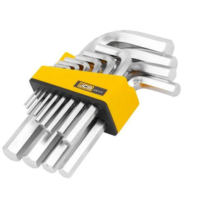 JCB Short Flat Hex Key Set, L-Key, 13pcs (2, 2.5, 3-8, 10, 12, 14, 17, 19mm) | JCB-5137