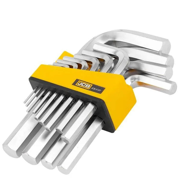 JCB Short Flat Hex Key Set, L-Key, 13pcs (2, 2.5, 3-8, 10, 12, 14, 17, 19mm) | JCB-5137