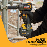 JCB Pro 18V Impact Wrench 1/2" 400Nm Fastening, 620Nm ‘Nut-Busting’ Torque, Square Drive & Friction Ring (Bare Tool) | JCB-18PIW-620
