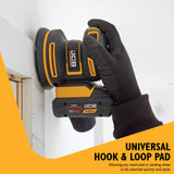 JCB Pro 18V Orbital Sander, 125mm, Brushless, Variable Speed, Dust Protected, Incl. 4x Mesh Sanding Sheets (Bare Tool) | JCB-18POS-125