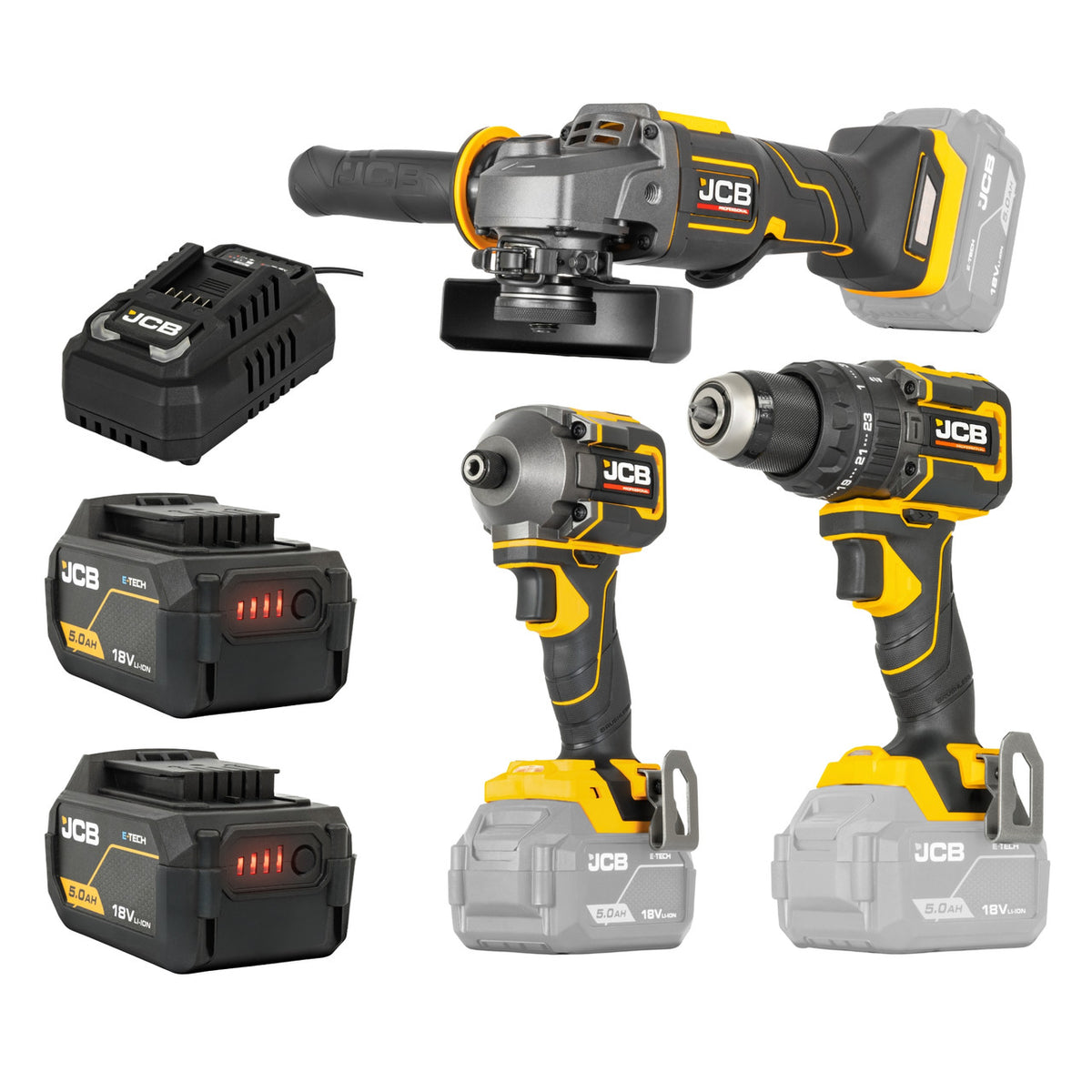 JCB Pro 18V Kit, Combi Drill (75Nm), Impact ... – Power Site