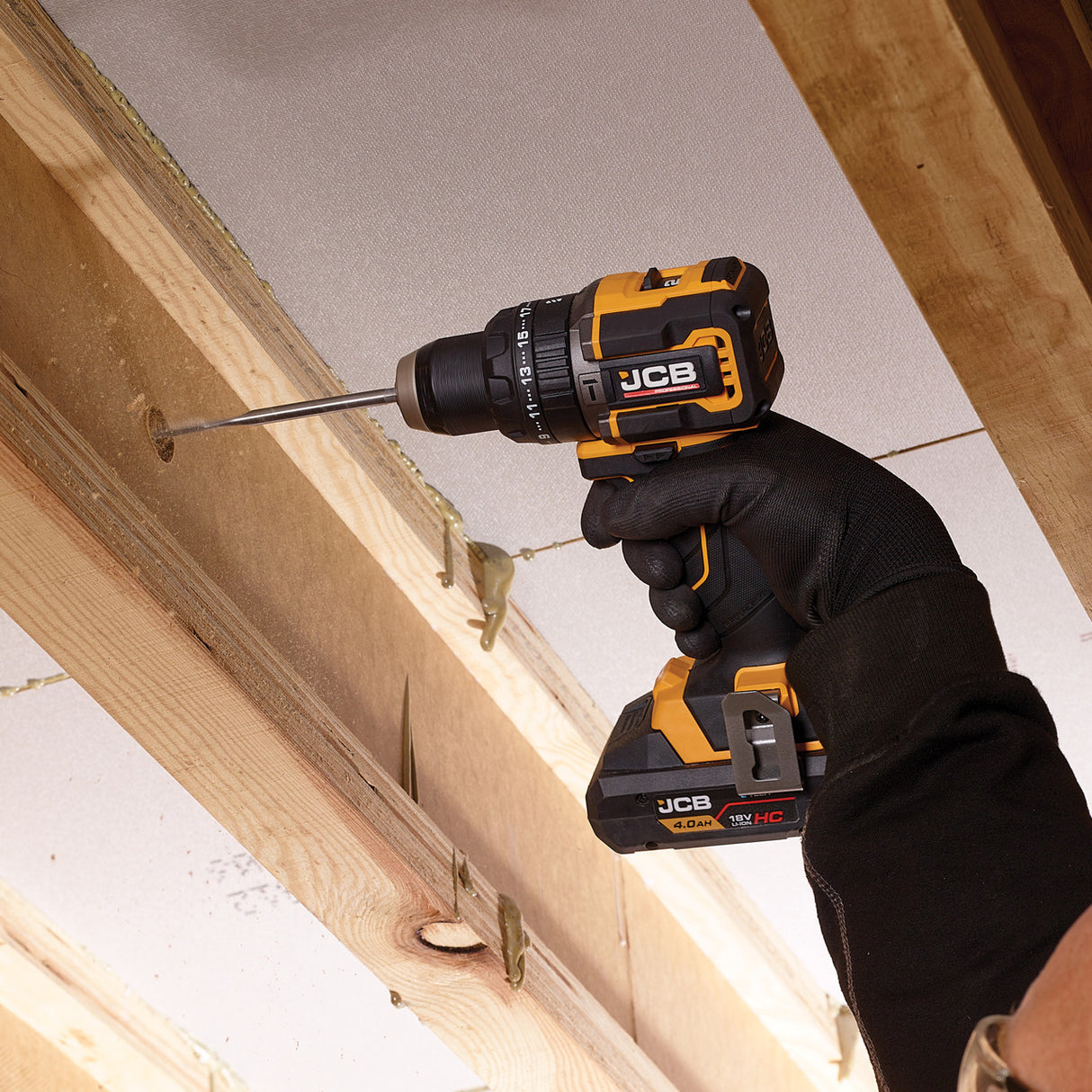 JCB Pro 18V Compact Combi Drill 75Nm, Brushless, 2-Speed, 23+3 Positions & 13mm Chuck, 2 x Pro 5.0Ah Lithium-ion Batteries & 4.5A Charger | JCB-18PCD-75-5