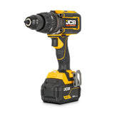 JCB Pro 18V Combi Drill 160Nm, Brushless, Anti-Kickback & Variable Speed, 25+3 Torque, 2x 5.0Ah Lithium-ion Batteries & 4.5A Charger | JCB-18PCD-160-5