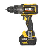 JCB Pro 18V Combi Drill 160Nm, Brushless, Anti-Kickback & Variable Speed, 25+3 Torque, 2x 5.0Ah Lithium-ion Batteries & 4.5A Charger | JCB-18PCD-160-5