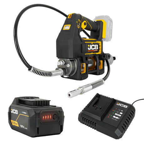 1 of 667 JCB Pro 18V Grease Gun Kit with 5.0Ah Battery & 9A Super Fast Charger | JCB-18PGG-VS-5