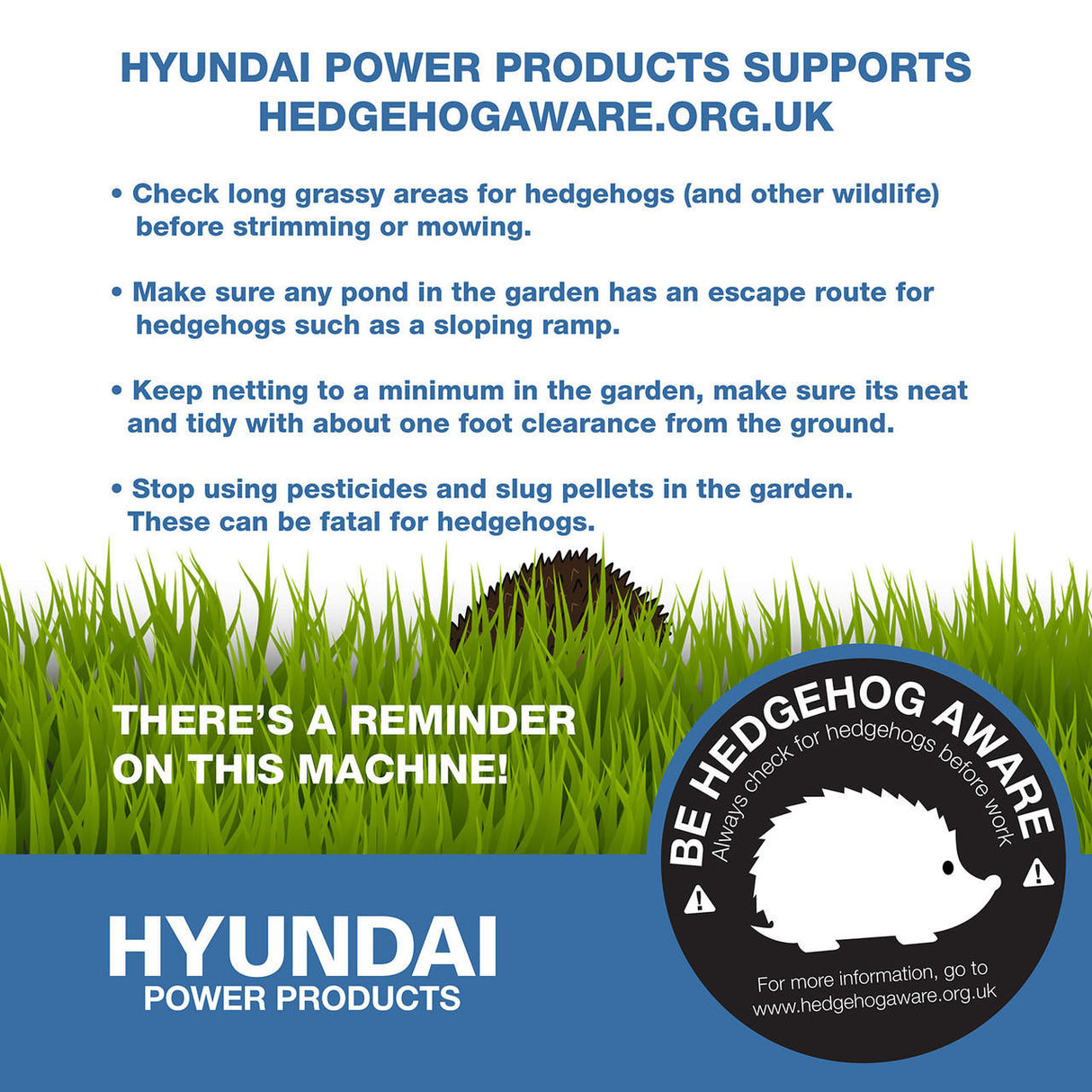 Hyundai Petrol Lawnmower 79cc 400mm Push Rotary | HYM400P
