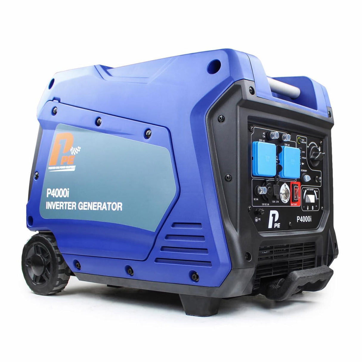 P1 3800W / 3.8kW Portable Petrol Inverter Generator, Push-button Start, Built-in Wheel Kit, DC & USB Outputs | P4000i