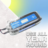 Hyundai 4 Amp SMART Car Battery Charger 6v / 12v, 1.2 - 130Ah Capacity| HYSC-4000M