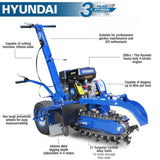 Hyundai 210cc 7hp Petrol Trencher, Recoil Start, 450mm Depth | HYTR70