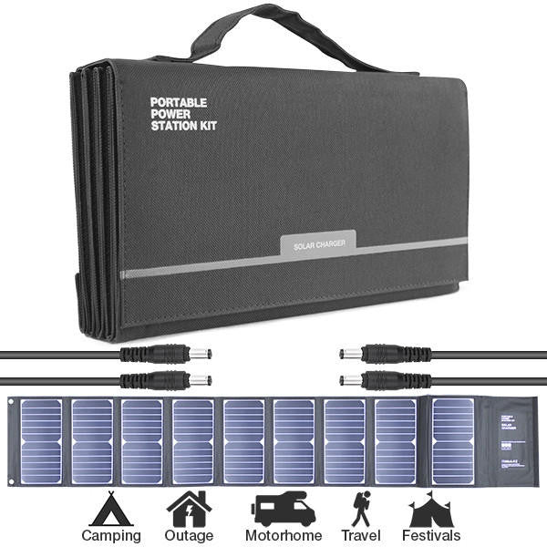 H60 60W Portable Foldable Solar Charger USB DC Connectivity