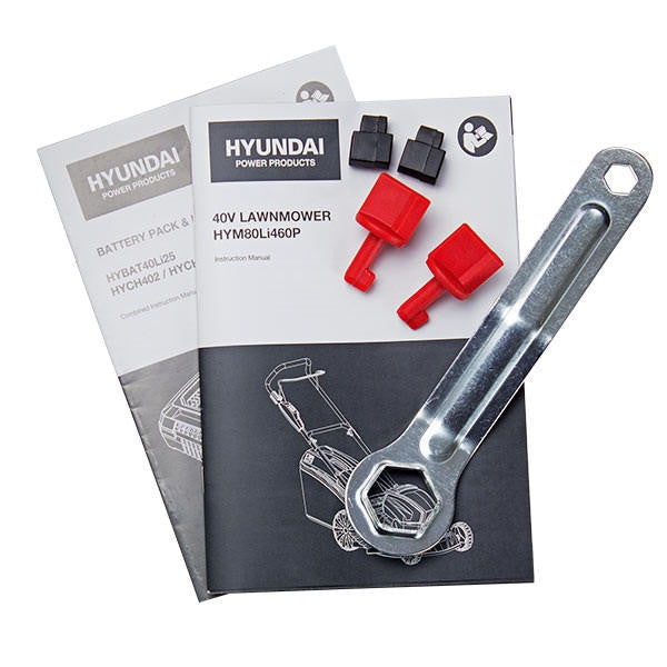 Hyundai 80V Lithium-Ion Cordless Battery Powered Lawn Mower 45cm Cutting Width With Battery and Charger | HYM80LI460P