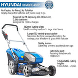 Hyundai 80V Lithium-Ion Cordless Battery Powered Lawn Mower 45cm Cutting Width With Battery and Charger | HYM80LI460P