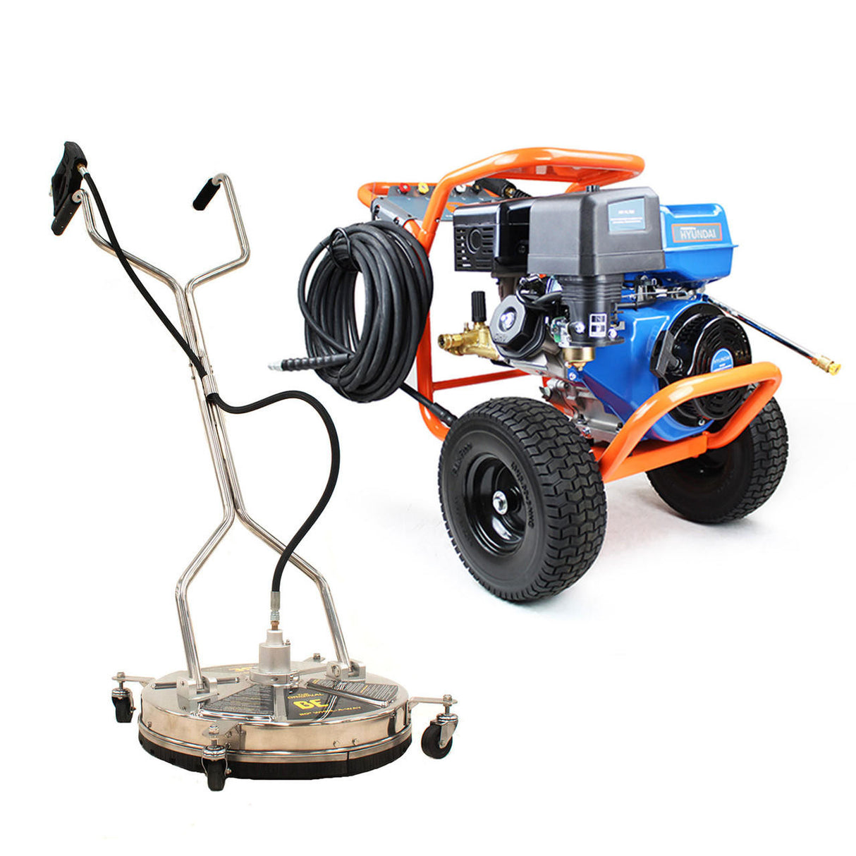 P1 4200psi 290bar Petrol Pressure Washer,  420cc Hyundai Engine, Triplex Annovi Reverberi Pump, 15L/min Flow Rate & 24" Stainless Steel Flat Surface Cleaner | P4200PWT+85.403.010
