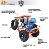 P1 4200psi 290bar Petrol Pressure Washer,  420cc Hyundai Engine, Triplex Annovi Reverberi Pump, 15L/min Flow Rate & 24" Stainless Steel Flat Surface Cleaner | P4200PWT+85.403.010