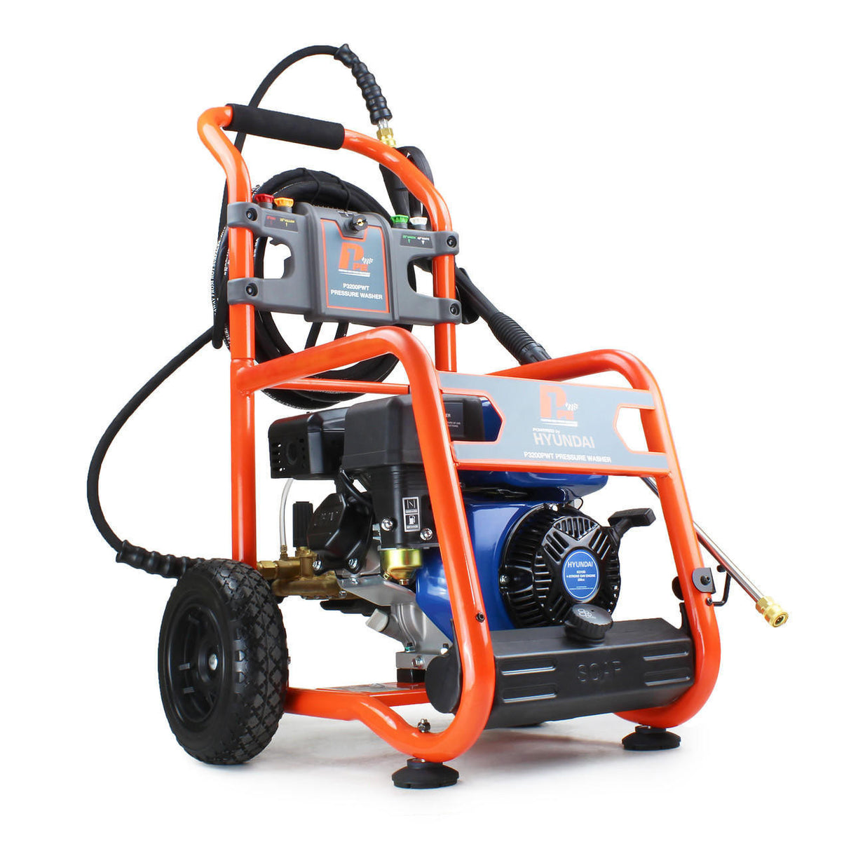 P1 3200psi 214bar Commercial Petrol Pressure Washer,212cc Hyundai Engine, 11L/min & 18" Rotary Flat Surface Cleaner | P3200PWT+85.403.005