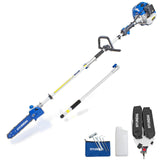Hyundai 52cc Petrol Pole Saw Pruner Chainsaw 2.7m Long Reach 260mm Cutting Width & Garden Trolley on Wheels, 100kg Load with Brakes | HYPS5200X+GTW260