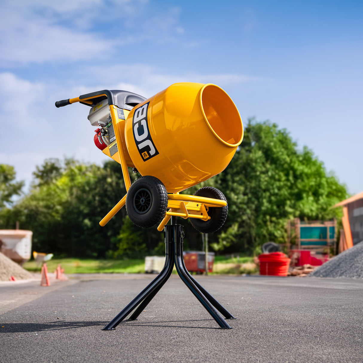 JCB Cement Mixer Honda GX160 Petrol Engine 134L Seam Welded Drum 100L Working Capacity | JCB-CMH150P