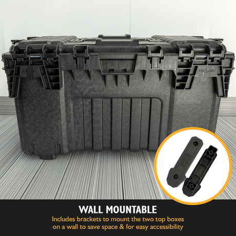 Wall Mountable - includes brackets to mount the two boxes on a wall to save space and easy accessibility  