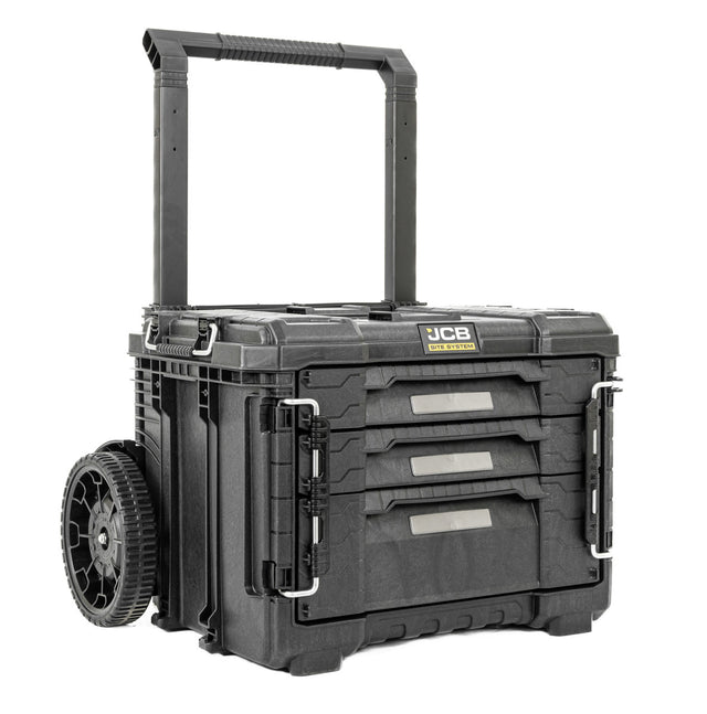 JCB Site System 3-Drawer Rolling Tool Box, 9" Wheels, 26.4L / 15kg Capacity | JCB-SITESYS-C3D