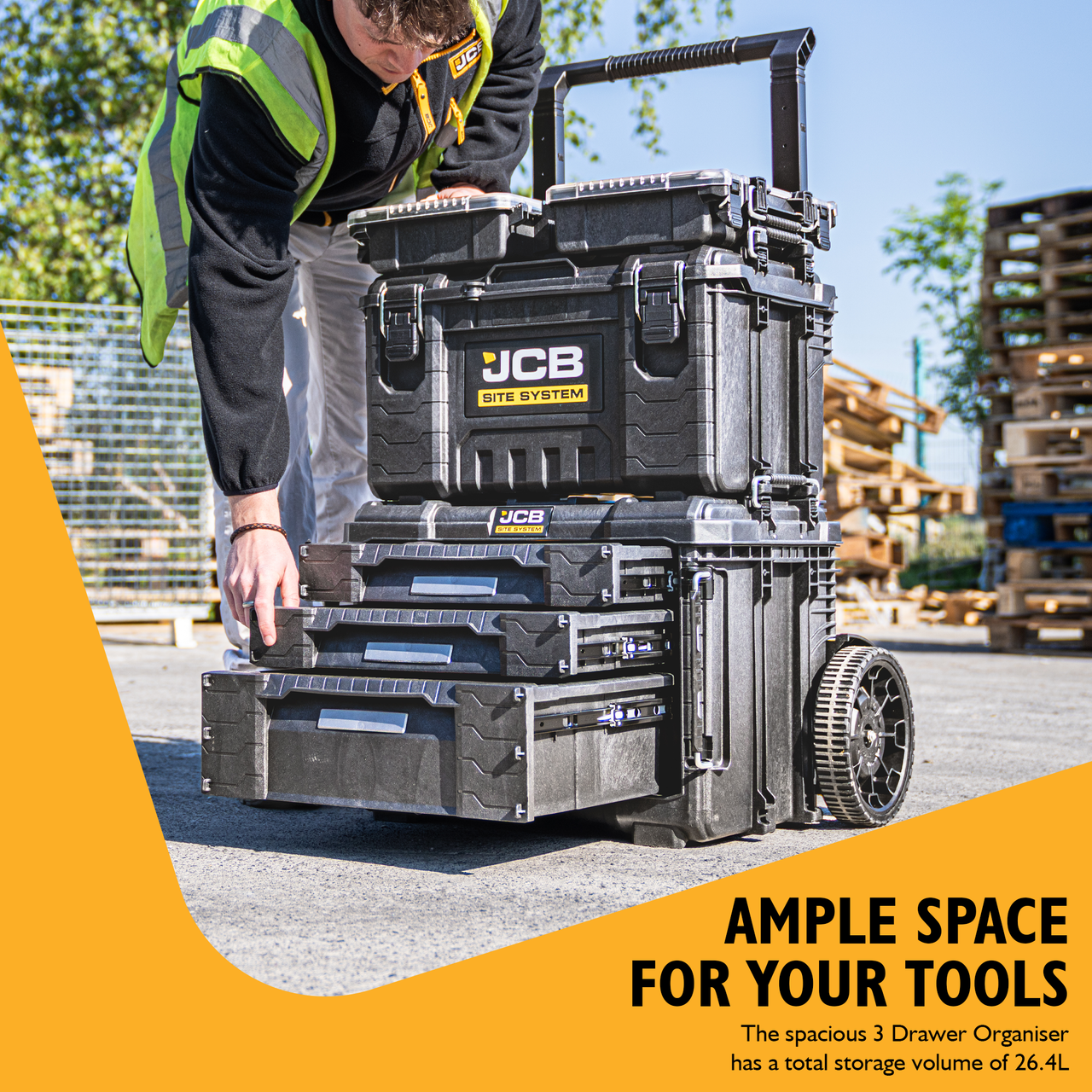 Jcb Box JCB Site System 3-Drawer Rolling Tool Box, 9... – Power Site
