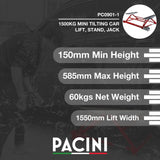 Pacini 1500KG Mini Tilting Car Lift, Stand, Jack | PC0901-1
