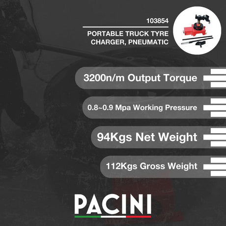 Pacini Portable Truck Tyre Changer, Pneumatic | 103854