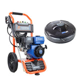 P1 Petrol Pressure Washer 3000psi / 207 bar & 14" Flat Surface Cleaner | P3500PWA+WJ14WAW-G