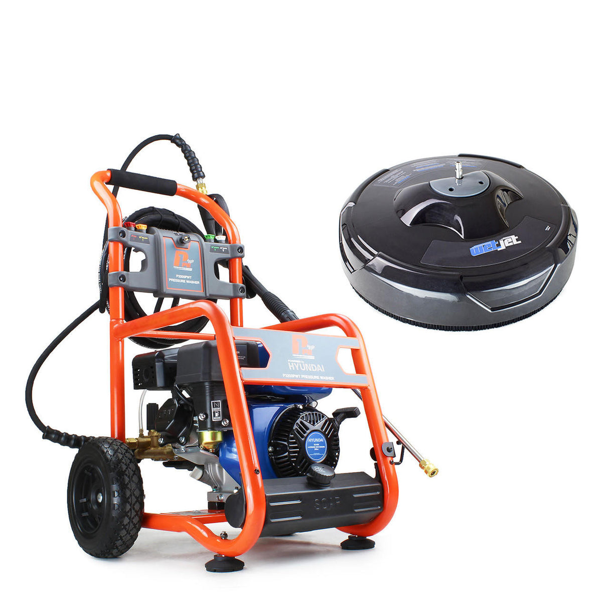 P1 Petrol Pressure Washer 3200psi / 214 bar & 14" Flat Surface Cleaner | P3200PWT + WJ14WAW-G