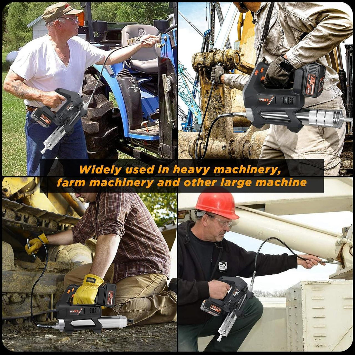 MAXXT 20V Cordless Grease Gun, 20000 PSI, 4.0Ah Battery, Quick Charger, 40” Hose, LED Light & 6 Speed | BA7141-2-UK