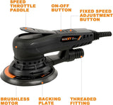 MAXXT 150mm Orbital Sander, 110V, 350W Brushless Motor, 6-Speed 4000-10000 RPM | R7303-4-UK3