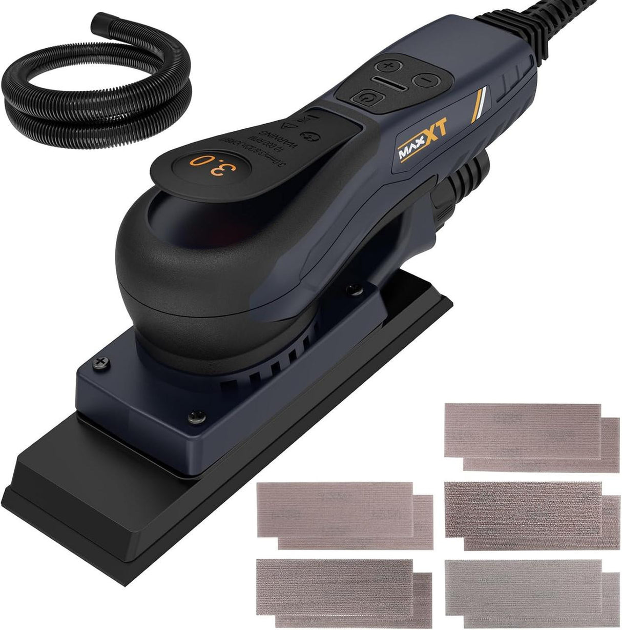 MAXXT Sheet Orbit Sander 3mm, 350W Brushless, 4000-10000RPM, 10 Sanding Sheets | R7307-UK