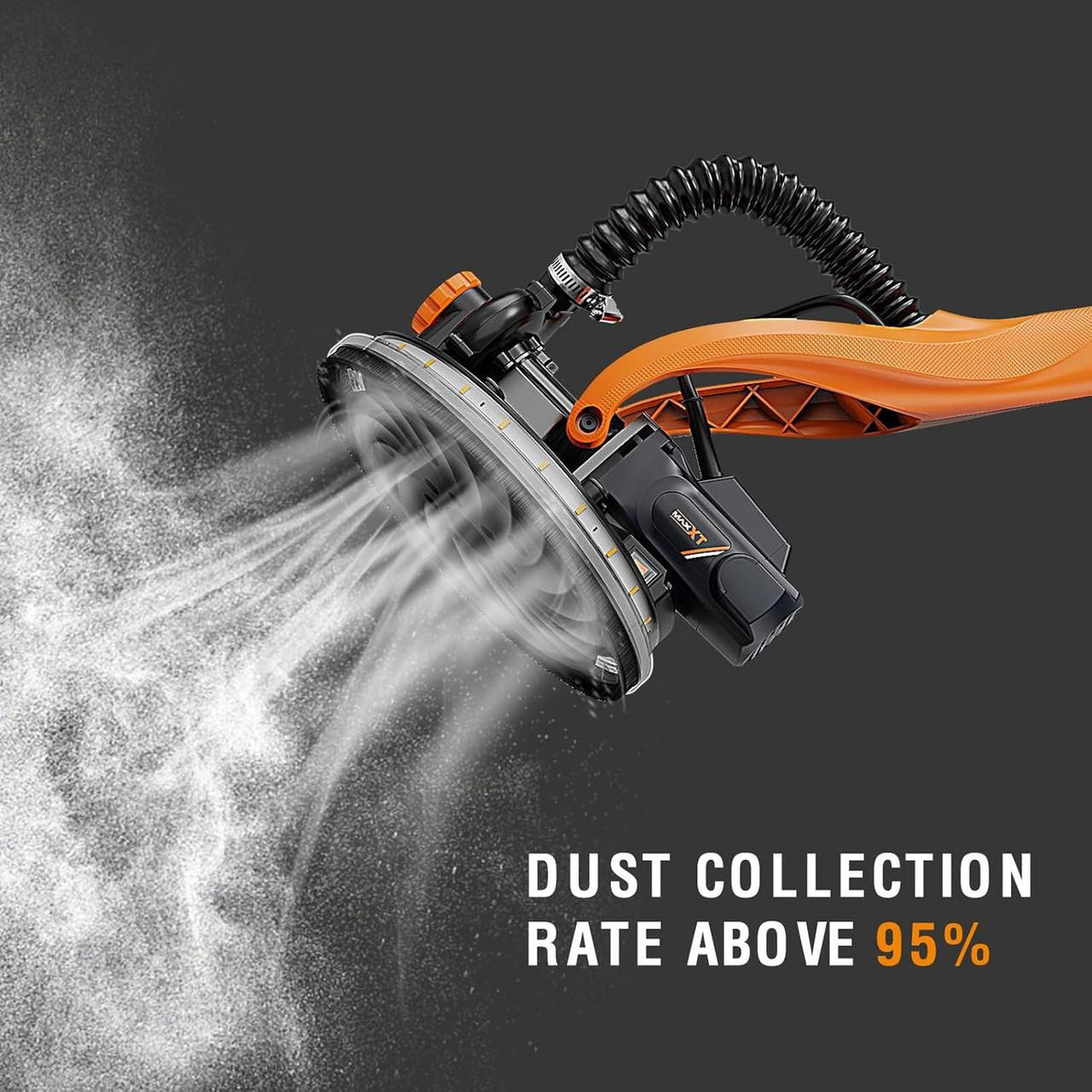 MAXXT Electric Drywall Sander, LED Light, Telescopic Handle, Self-Priming System, 225mm Sanding Disc, Variable Speed (600–1900 RPM) | R7202-F-UK