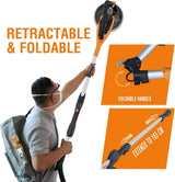 MAXXT Electric Drywall Sander, LED Light, Telescopic Handle, Self-Priming System, 225mm Sanding Disc, Variable Speed (600–1900 RPM) | R7202-F-UK