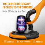 MAXXT Plasterboard Sander, 180° Swivel Head, Telescopic Handle (1.2m/1.7m), Dust Extraction Connection, 6 Sanding Discs & Carry Bag | MLS710B-UK