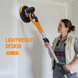 MAXXT Plasterboard Sander, 180° Swivel Head, Telescopic Handle (1.2m/1.7m), Dust Extraction Connection, 6 Sanding Discs & Carry Bag | MLS710B-UK