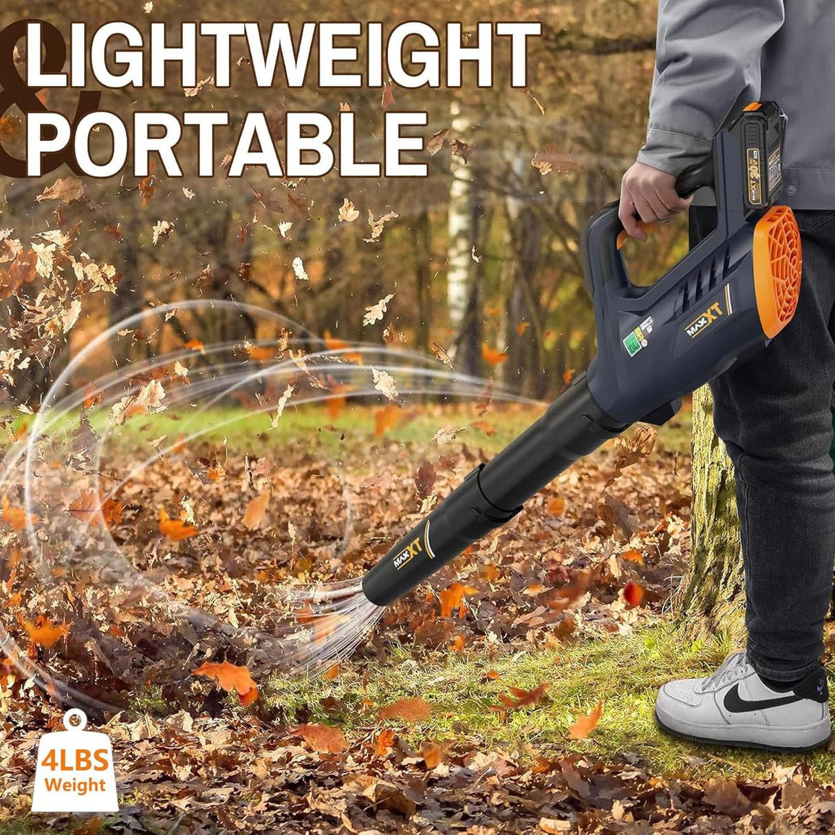 MAXXT 20V Cordless Leaf Blower, 200Mph Air 3-Speed, 2Ah Li-ion Battery and Charger | BG4201-UK