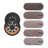 MAXXT 125mm Hook & Loop DA Backing Plate Pad & 30 Sandpapers (5 Grits) Universal Fit | MBPSD125-UK