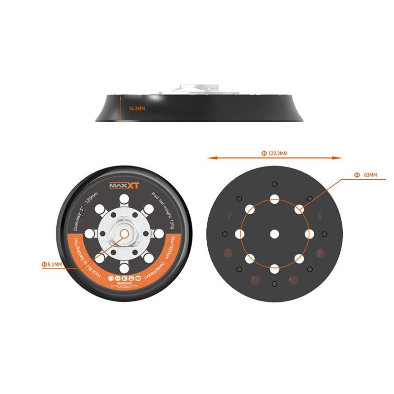 MAXXT 125mm Hook & Loop DA Backing Plate Pad & 30 Sandpapers (5 Grits) Universal Fit | MBPSD125-UK