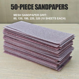 MAXXT 50-Piece Mesh Sanding Sheet Kit – 80 / 120 / 180 / 220 / 320 Grits | MSD19870-UK